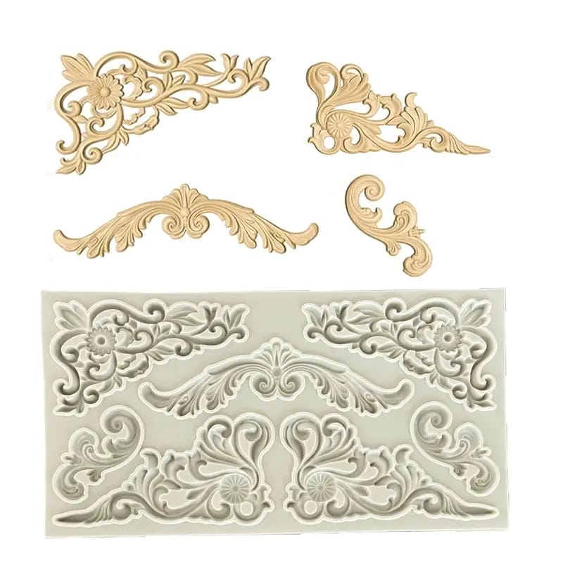 Silicone Mould - Multiple Flourishes 65 2 Silicone Mould - Multiple Flourishes