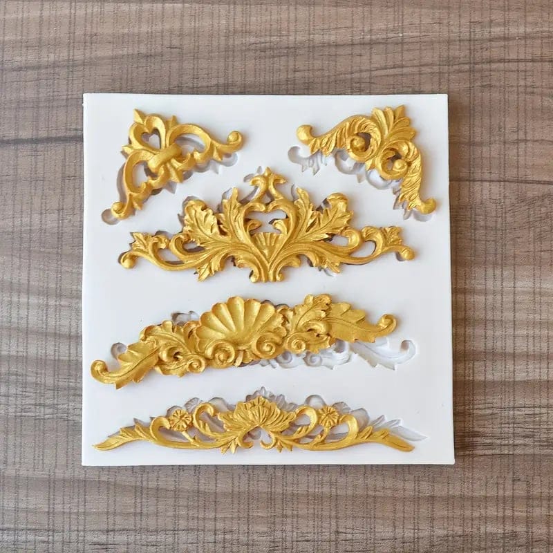 Silicone Mould - Flourishes and Corners ES 5044 1 Silicone Mould - Flourishes and Corners