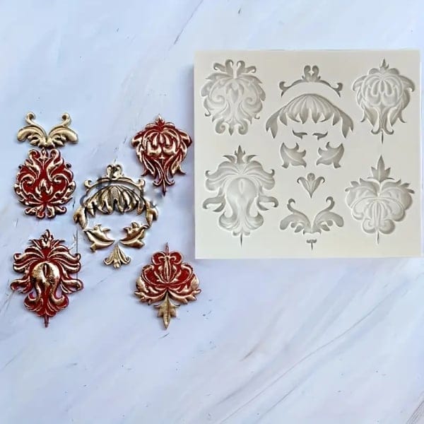 Silicone Mould - Vintage Damask - Image 2