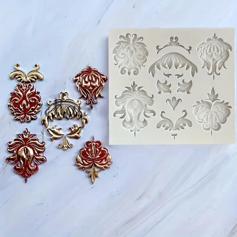 Silicone Mould - Vintage Damask ES 5045 1 silicone moulds Silicone Mould - Vintage Damask - Image 2
