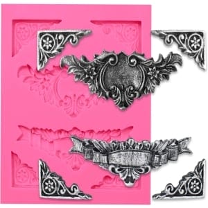 Silicone Mould - Vintage Corners and Banners