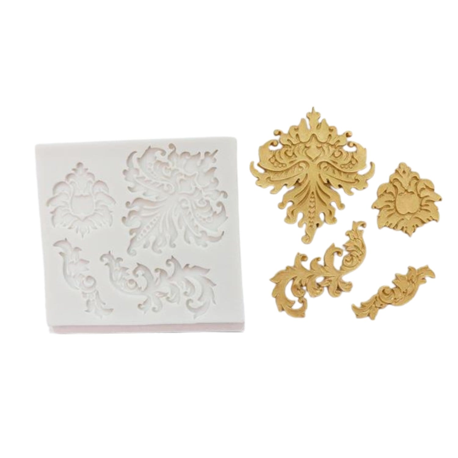Silicone Mould - Vintage Damask 2 flower silicone mould ES 5037 Silicone Mould - Vintage Damask 2