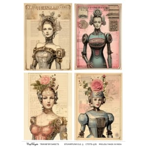 CrafTangles A4 Transfer It Sheets - Steampunk Elements 5