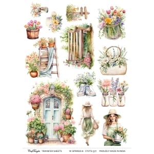 CrafTangles A4 Transfer It Sheets - Watercolour Springs 8