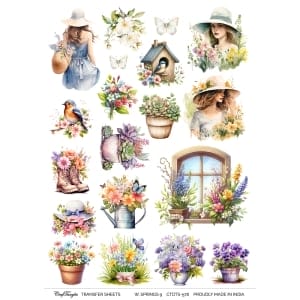 CrafTangles A4 Transfer It Sheets - Watercolour Springs 9
