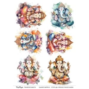 CrafTangles A4 Transfer It Sheets - Ganpati Bappa 6