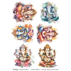 CrafTangles A4 Transfer It Sheets - Ganpati Bappa 6