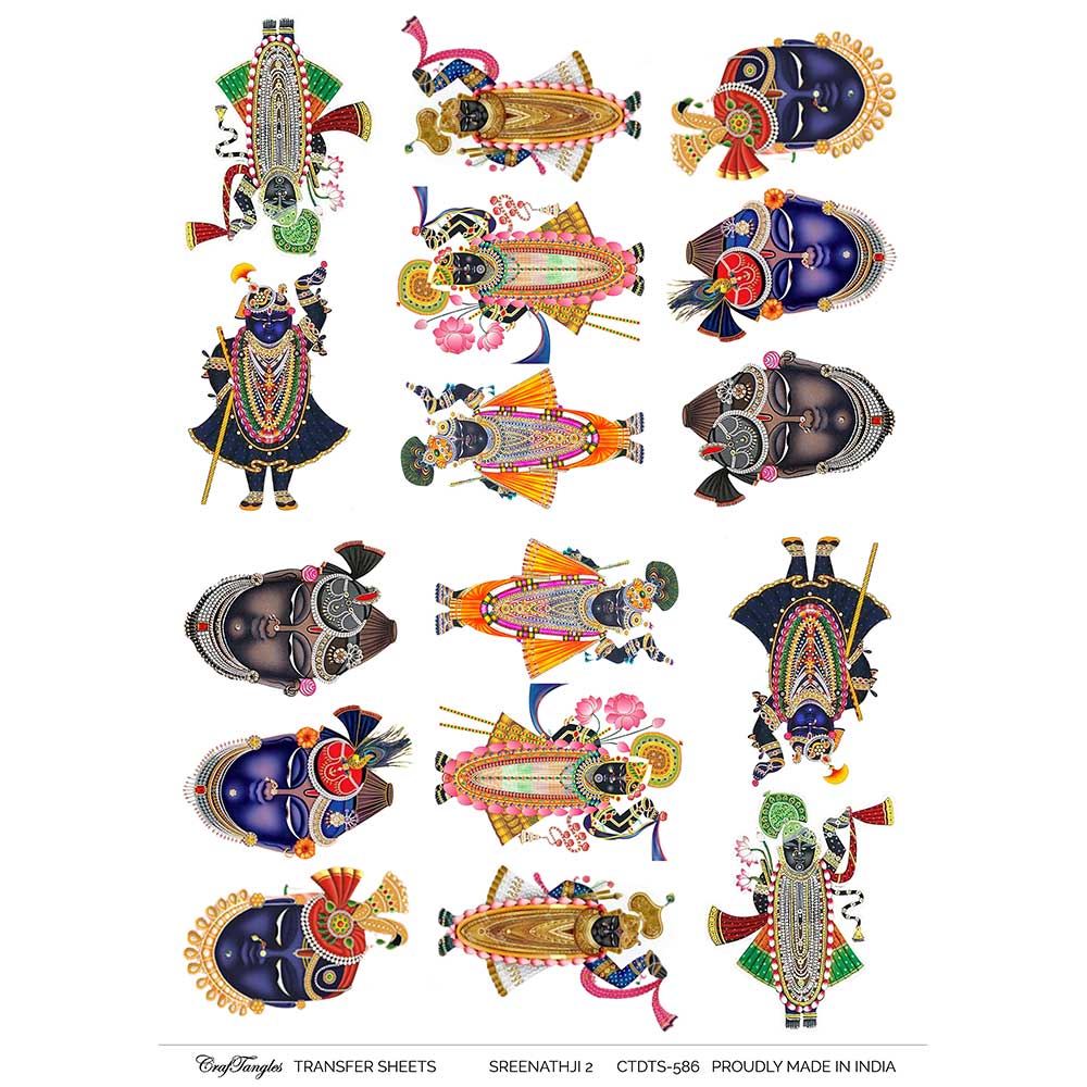 CrafTangles A4 Transfer It Sheets - Sreenathji 2 CTDTS 586 CrafTangles transfer sheet Sreenathji 2 CrafTangles A4 Transfer It Sheets - Sreenathji 2