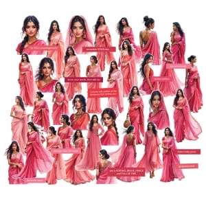 CrafTangles Precut Journal Stickers - Indian Girls 1 (Pack of 45 stickers)