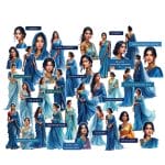 CrafTangles Precut Journal Stickers - Indian Girls 2 (Pack of 50 stickers)