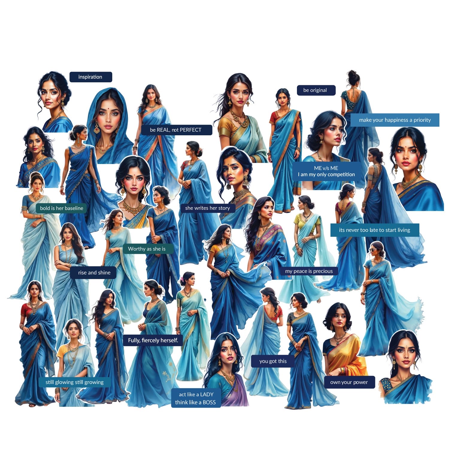 CrafTangles Precut Journal Stickers - Indian Girls 2 (Pack of 50 stickers) CTPCS 42 Indian Girls 02 CrafTangles Precut Journal Stickers 1 CrafTangles Precut Journal Stickers - Indian Girls 2 (Pack of 50 stickers)