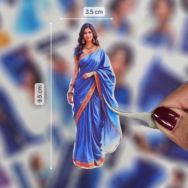 CrafTangles Precut Journal Stickers - Indian Girls 2 (Pack of 50 stickers) - Image 2