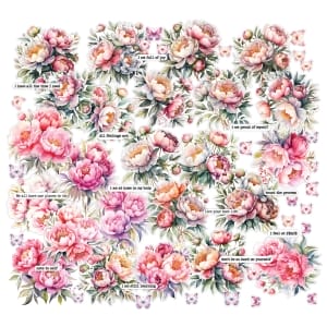 CrafTangles Precut Journal Stickers - Spring Flowers 9 (Pack of 60 stickers)