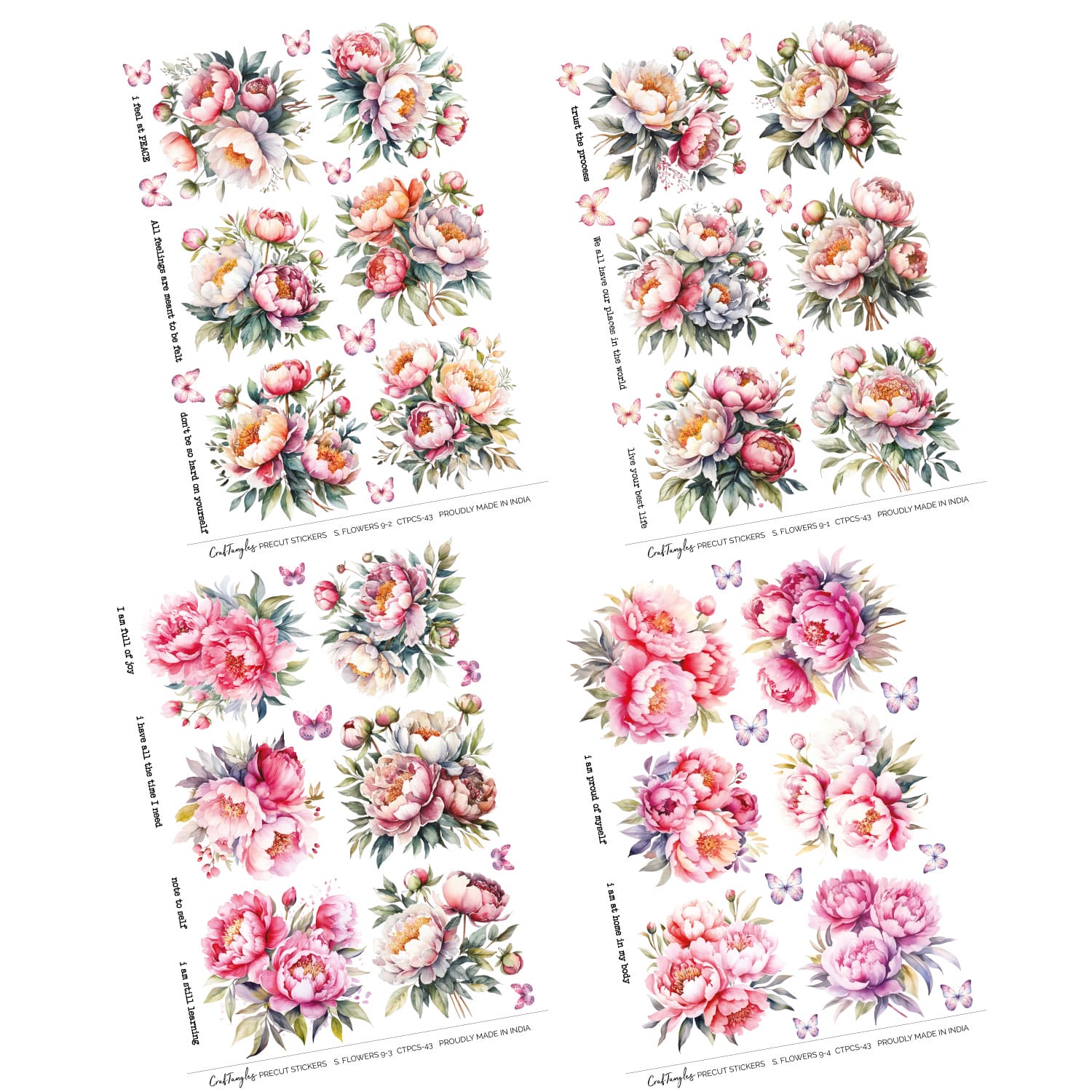 CrafTangles Precut Journal Stickers - Spring Flowers 9 (Pack of 60 stickers) CTPCS 43 Spring flowers 09 CrafTangles Precut Journal Stickers 2 CrafTangles Precut Journal Stickers - Spring Flowers 9 (Pack of 60 stickers) - Image 3