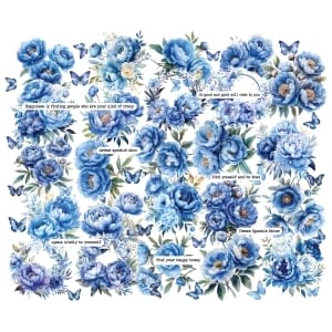 CrafTangles Precut Journal Stickers - Spring Flowers 10 (Pack of 56 stickers)