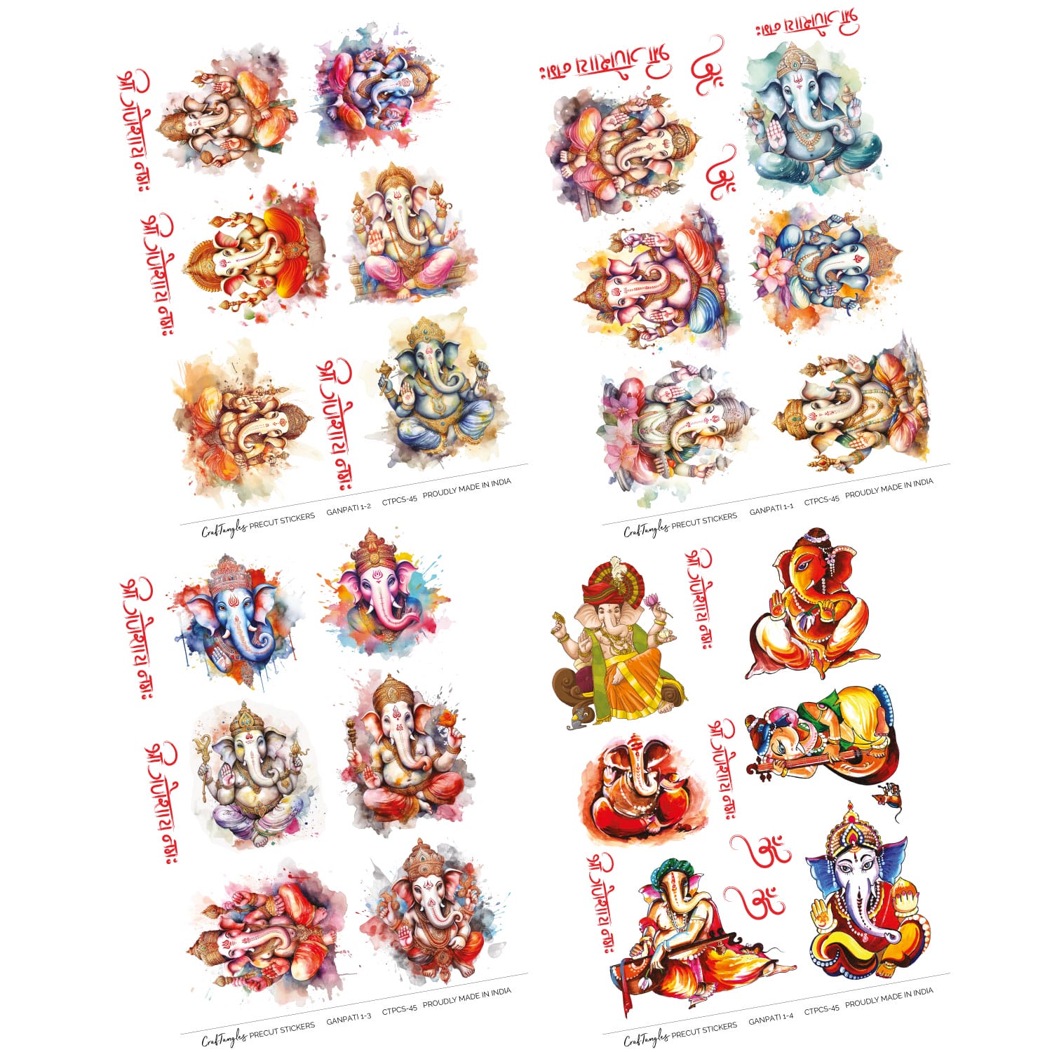 CrafTangles Precut Journal Stickers - Ganpati 1 (Pack of 38 stickers) CTPCS 45 Ganpati 1 CrafTangles Precut Journal Stickers 2 CrafTangles Precut Journal Stickers - Ganpati 1 (Pack of 38 stickers) - Image 3