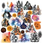 CrafTangles Precut Journal Stickers - Shiv Parvati 1 (Pack of 25 stickers)