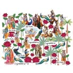 CrafTangles Precut Journal Stickers - Radha Krishna 1 (Pack of 74 stickers)