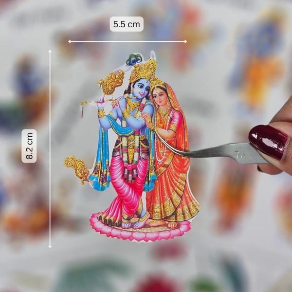 CrafTangles Precut Journal Stickers - Radha Krishna 1 (Pack of 74 stickers) - Image 2