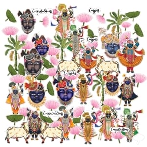 CrafTangles Precut Journal Stickers - Shreenathji 1 (Pack of 68 stickers)