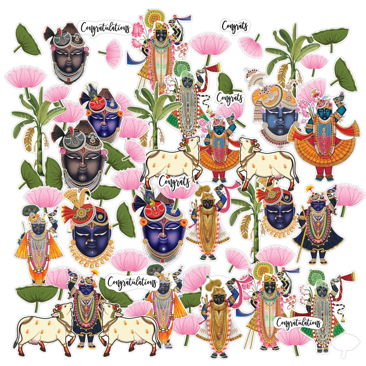 CrafTangles Precut Journal Stickers - Shreenathji 1 (Pack of 68 stickers) CTPCS 48 Sreenathji 1 CrafTangles Precut Journal Stickers 1 CrafTangles Precut Journal Stickers - Shreenathji 1 (Pack of 68 stickers)