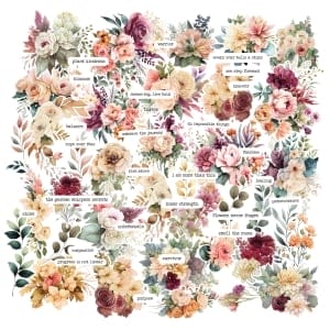 CrafTangles DieCuts / Ephemera Pack - Colourful Flowers 1 (68 pcs)