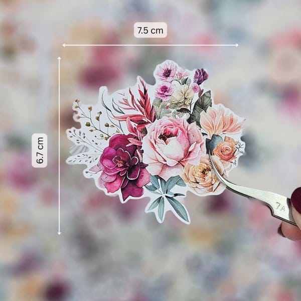 CrafTangles DieCuts / Ephemera Pack - Colourful Flowers 1 (68 pcs) - Image 2