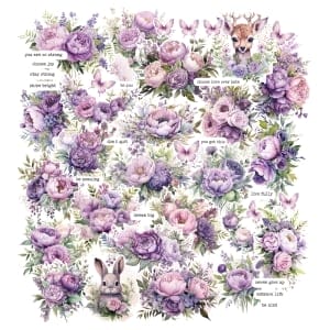 CrafTangles DieCuts / Ephemera Pack - Colourful Flowers 2 (45 pcs)