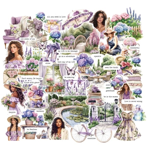 CrafTangles DieCuts / Ephemera Pack - Summer Girls 2 (53 pcs)
