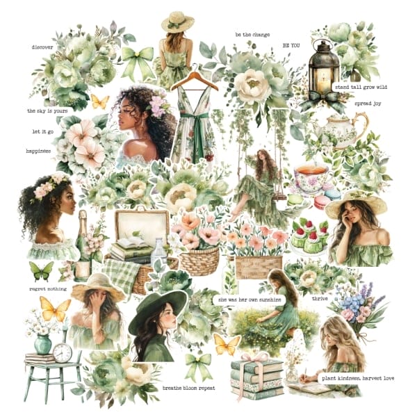 CrafTangles DieCuts / Ephemera Pack - Summer Girls 1 (62 pcs)