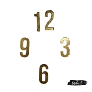 Acrylic English Number For Clock - Gold (4 pcs) - 1 inch