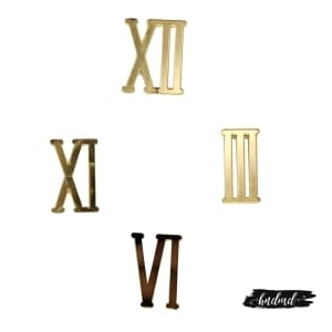 Acrylic Roman Number For Clock - Gold (4 pcs) - 1 inch