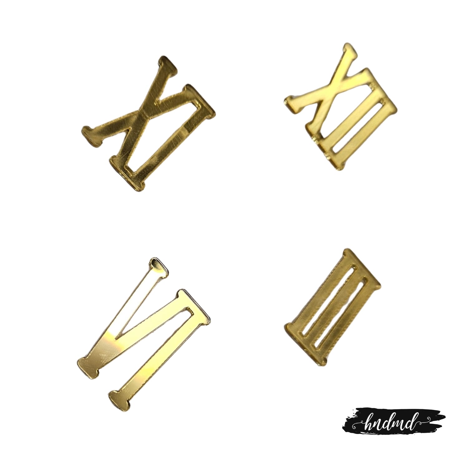 Acrylic Roman Number For Clock - Gold (4 pcs) - 1 inch - Image 2
