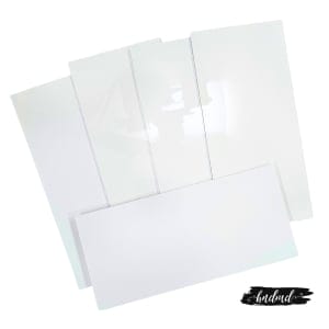White Rectangle Acrylic Base For Resin Envelopes (Pack of 5)