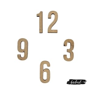 MDF English Number For Clock (4 pcs) - 1 inch