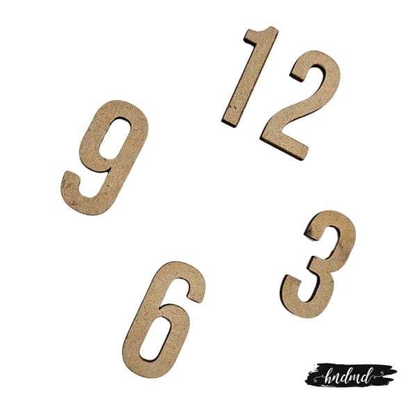 MDF English Number For Clock (4 pcs) - 1 inch - Image 2