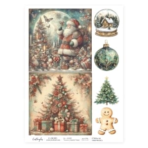 CrafTangles Decoupage Napkin / Tissue / Collage Paper - Christmas Background 1
