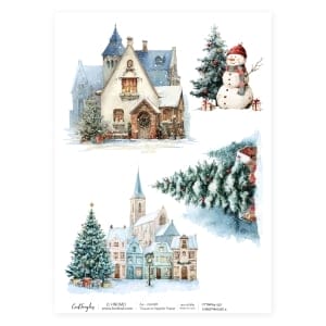 CrafTangles Decoupage Napkin / Tissue / Collage Paper - Christmas Background 2