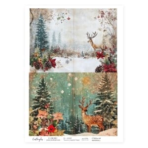CrafTangles Decoupage Napkin / Tissue / Collage Paper - Winter Background 1