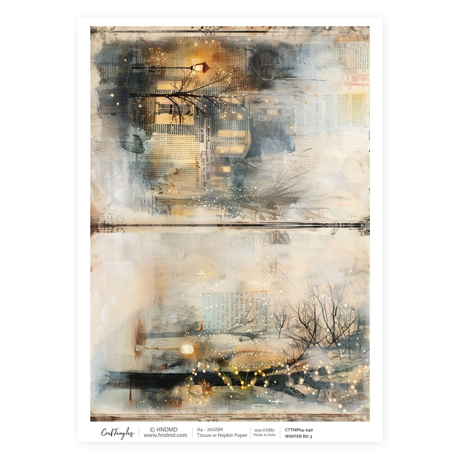 CrafTangles Decoupage Napkin / Tissue / Collage Paper - Winter Background 3 240 Winter BG 3 CrafTangles Tissue napkin paper CrafTangles Decoupage Napkin / Tissue / Collage Paper - Winter Background 3