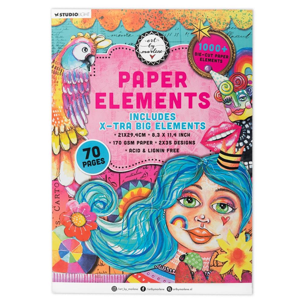 Art By Marlene Die-Cut Paper Pad 8.26"X11.57" 70/Pkg Nr. 275 Elements Art By Marlene Die Cut Paper Pad ABM 25 DCPP275 Art By Marlene Die-Cut Paper Pad 8.26"X11.57" 70/Pkg Nr. 275 Elements