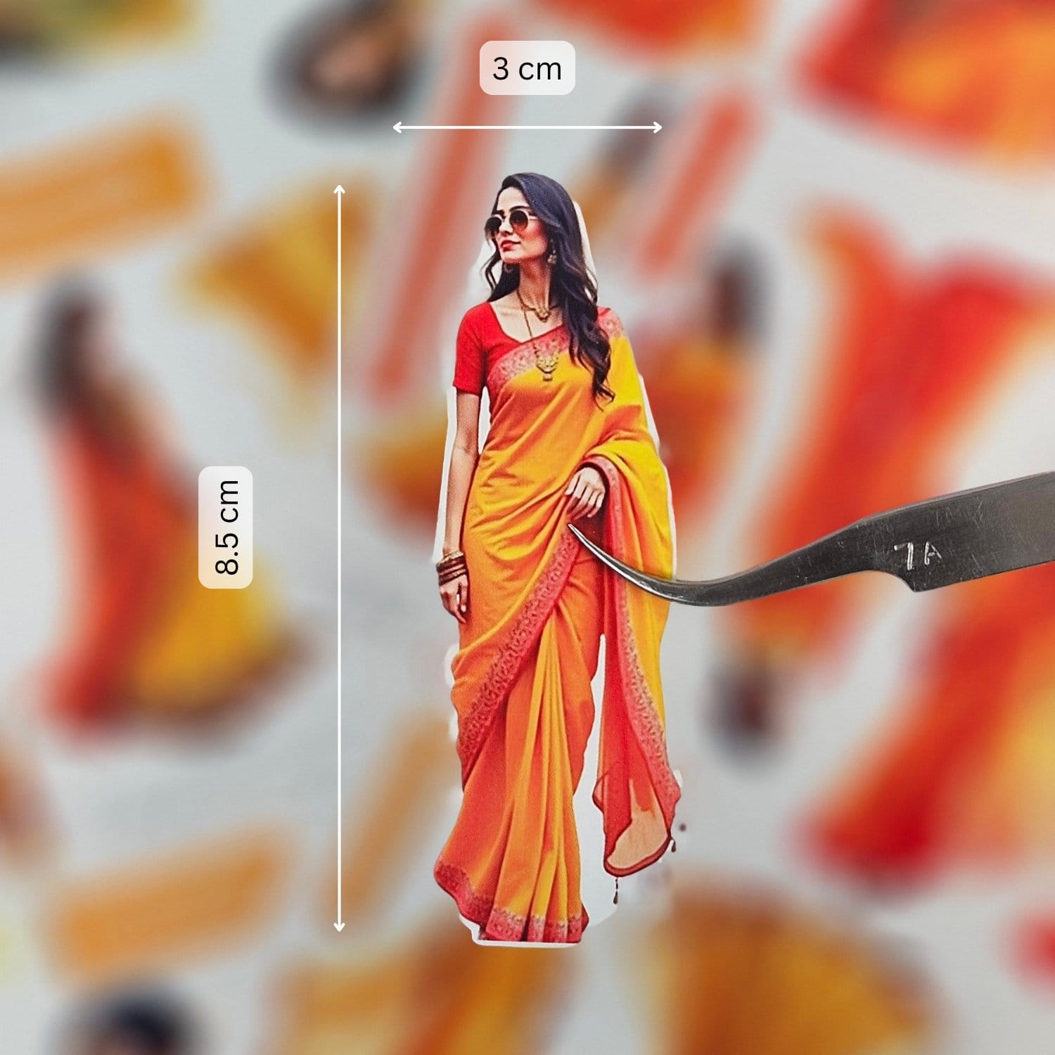 CrafTangles Precut Journal Stickers - Indian Girls 4 (Pack of 41 stickers) - Image 2