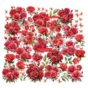 CrafTangles Precut Journal Stickers - Spring Flowers 11 (Pack of 55 stickers)