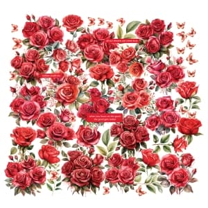 CrafTangles Precut Journal Stickers - Spring Flowers 11 (Pack of 55 stickers)