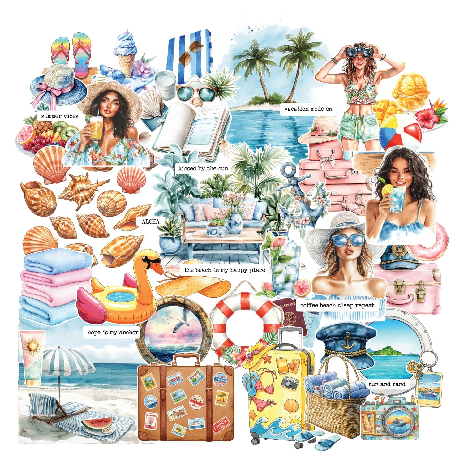 CrafTangles Precut Journal Stickers - Summer Vibes 2 (Pack of 54 stickers) CTPCS 54 Summer Vibes 2 CrafTangles Precut Journal Stickers 1 CrafTangles Precut Journal Stickers - Summer Vibes 2 (Pack of 54 stickers)