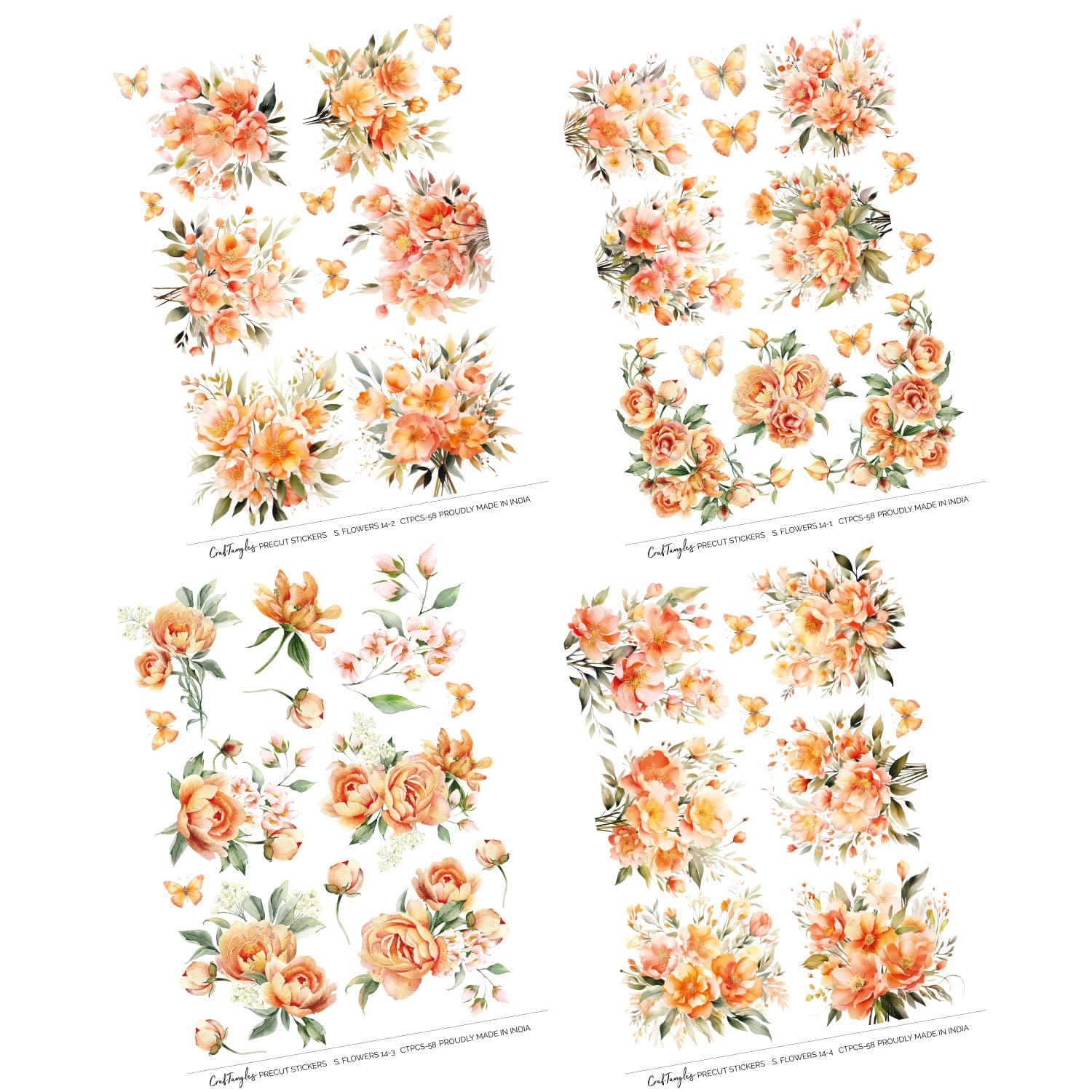 CrafTangles Precut Journal Stickers - Spring Flowers 14 (Pack of 49 stickers) - Image 3
