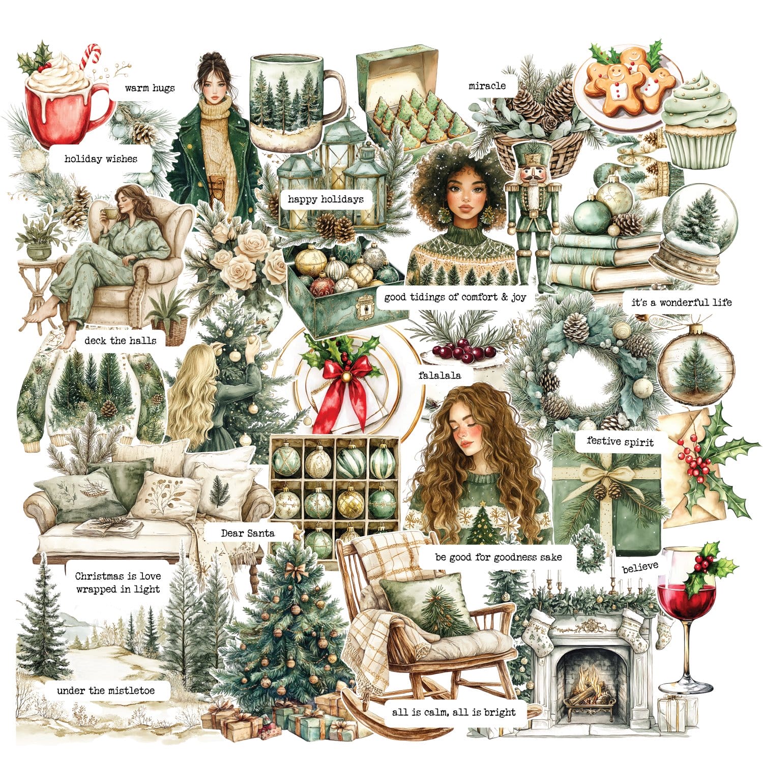 CrafTangles Precut Journal Stickers - Christmas 2 (Pack of 48 stickers) CTPCS 62 Christmas 2 CrafTangles Precut Journal Stickers 1 CrafTangles Precut Journal Stickers - Christmas 2 (Pack of 48 stickers)