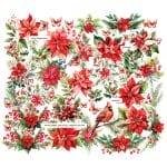 CrafTangles Precut Journal Stickers - Winter Flowers 1 (Pack of 61 stickers)