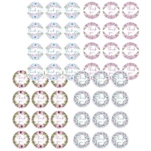 CrafTangles Precut Journal Stickers - Thank you Stickers 1 (Pack of 48 stickers)