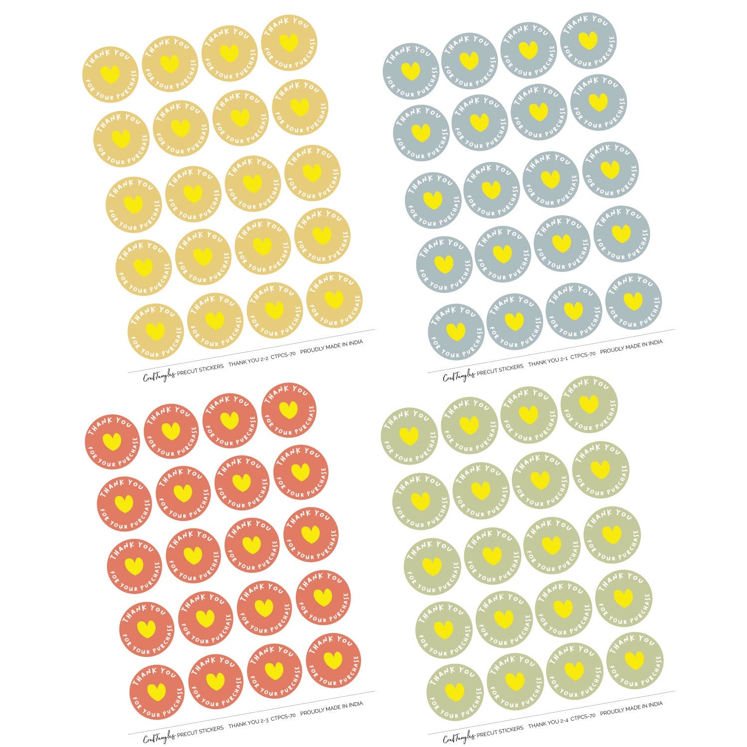 CrafTangles Precut Journal Stickers - Thank you Stickers 2 (Pack of 80 stickers) - Image 3